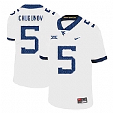 West Virginia Mountaineers 5 Chris Chugunov White College Football Jersey Dzhi,baseball caps,new era cap wholesale,wholesale hats